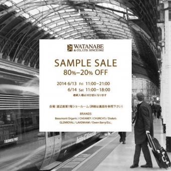 2014SS サンプルセール開催のお知らせ